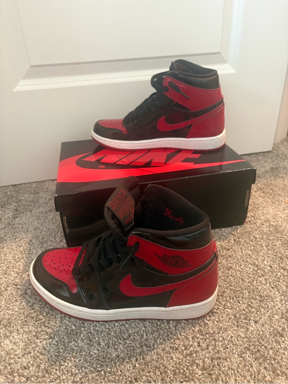 Nike Red and Black High-Top Basketball Sneakers